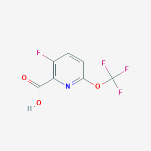 molecular formula C7H3F4NO3 B12978428 3-Fluoro-6-(trifluoromethoxy)pyridine-2-carboxylic acid 