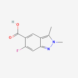 molecular formula C10H9FN2O2 B12978466 6-Fluoro-2,3-dimethyl-2H-indazole-5-carboxylic acid 