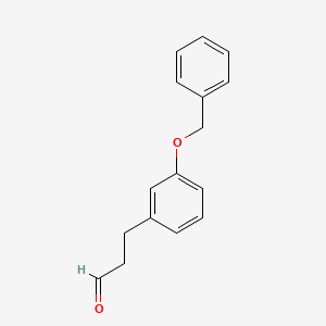 molecular formula C16H16O2 B12978482 3-(Phenylmethoxy)-benzenepropanal 