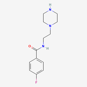 molecular formula C13H18FN3O B12978489 4-Fluoro-N-(2-(piperazin-1-yl)ethyl)benzamide CAS No. 187221-43-8