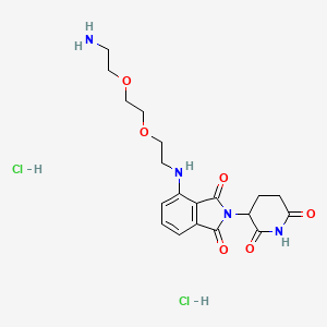 molecular formula C19H26Cl2N4O6 B12978597 4-((2-(2-(2-Aminoethoxy)ethoxy)ethyl)amino)-2-(2,6-dioxopiperidin-3-yl)isoindoline-1,3-dione dihydrochloride 