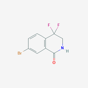 molecular formula C9H6BrF2NO B12978704 7-Bromo-4,4-difluoro-3,4-dihydroisoquinolin-1(2H)-one 