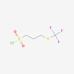 molecular formula C4H6ClF3O2S2 B12978711 3-Trifluoromethylsulfanyl-propane-1-sulfonyl chloride 