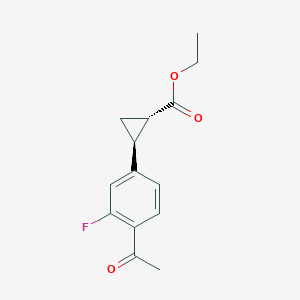 Ethyl (1S,2S)-2-(4-acetyl-3-fluorophenyl)cyclopropane-1-carboxylate