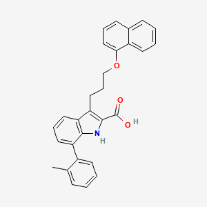 3-(3-(Naphthalen-1-yloxy)propyl)-7-(o-tolyl)-1H-indole-2-carboxylic acid