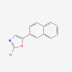 molecular formula C13H8BrNO B12978778 2-Bromo-5-(naphthalen-2-yl)oxazole 