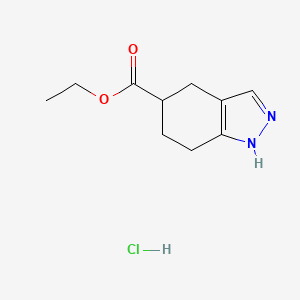 molecular formula C10H15ClN2O2 B12978786 ethyl 4,5,6,7-tetrahydro-1H-indazole-5-carboxylate;hydrochloride 