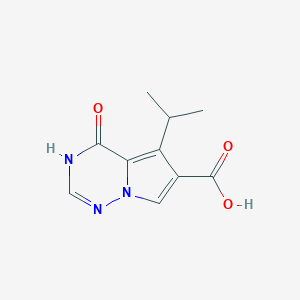 molecular formula C10H11N3O3 B12978807 1,4-Dihydro-5-(1-methylethyl)-4-oxo-pyrrolo[2,1-f][1,2,4]triazine-6-carboxylic acid 