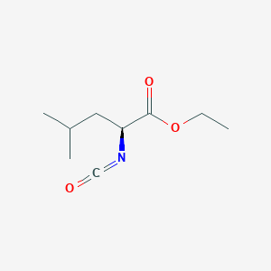 molecular formula C9H15NO3 B12978812 Pentanoic acid, 2-isocyanato-4-methyl-, ethyl ester, (2S)- 