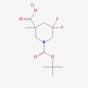 molecular formula C12H19F2NO4 B12978815 1-(tert-Butoxycarbonyl)-5,5-difluoro-3-methylpiperidine-3-carboxylic acid CAS No. 1359656-96-4