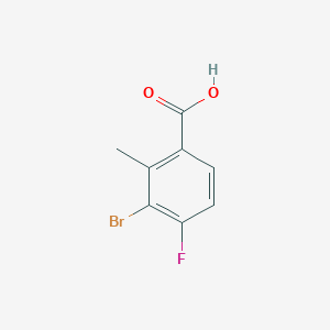 molecular formula C8H6BrFO2 B12978829 3-Bromo-4-fluoro-2-methylbenzoic acid 