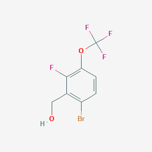 molecular formula C8H5BrF4O2 B12978846 (6-Bromo-2-fluoro-3-(trifluoromethoxy)phenyl)methanol 