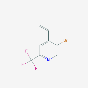 molecular formula C8H5BrF3N B12978910 5-Bromo-2-(trifluoromethyl)-4-vinylpyridine 