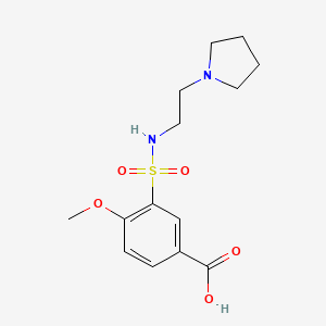 molecular formula C14H20N2O5S B12978940 4-Methoxy-3-(N-(2-(pyrrolidin-1-yl)ethyl)sulfamoyl)benzoic acid 