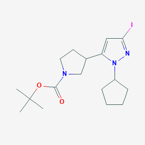 tert-Butyl 3-(1-cyclopentyl-3-iodo-1H-pyrazol-5-yl)pyrrolidine-1-carboxylate