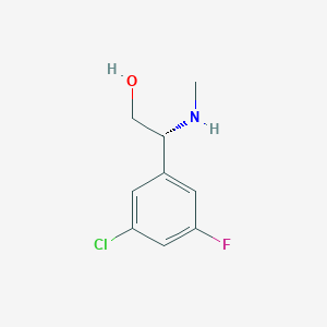 molecular formula C9H11ClFNO B12978968 (R)-2-(3-Chloro-5-fluorophenyl)-2-(methylamino)ethanol 