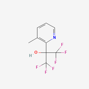 molecular formula C9H7F6NO B12979013 1,1,1,3,3,3-Hexafluoro-2-(3-methylpyridin-2-yl)propan-2-ol 