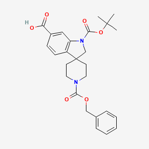 1'-((Benzyloxy)carbonyl)-1-(tert-butoxycarbonyl)spiro[indoline-3,4'-piperidine]-6-carboxylic acid