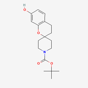 molecular formula C18H25NO4 B12979125 Tert-butyl 7-hydroxyspiro[chromane-2,4'-piperidine]-1'-carboxylate 