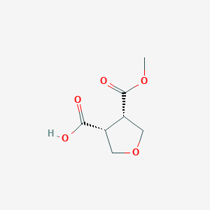 molecular formula C7H10O5 B12979137 Rel-(3R,4S)-4-(methoxycarbonyl)tetrahydrofuran-3-carboxylic acid 