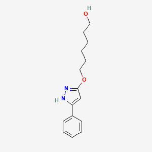 molecular formula C15H20N2O2 B12979264 6-((5-Phenyl-1H-pyrazol-3-yl)oxy)hexan-1-ol 