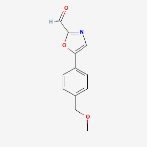 molecular formula C12H11NO3 B12979282 5-(4-(Methoxymethyl)phenyl)oxazole-2-carbaldehyde 