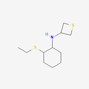 molecular formula C11H21NS2 B12979310 N-(2-(Ethylthio)cyclohexyl)thietan-3-amine 