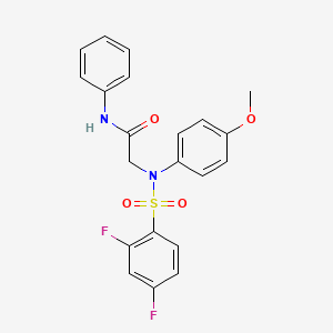 2-((2,4-Difluoro-N-(4-methoxyphenyl)phenyl)sulfonamido)-N-phenylacetamide