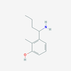 molecular formula C11H17NO B12979419 3-(1-Aminobutyl)-2-methylphenol 