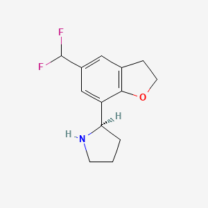 molecular formula C13H15F2NO B12979425 (R)-2-(5-(Difluoromethyl)-2,3-dihydrobenzofuran-7-yl)pyrrolidine 