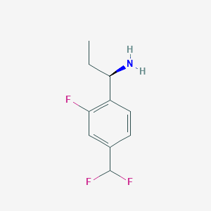 molecular formula C10H12F3N B12979428 (R)-1-(4-(Difluoromethyl)-2-fluorophenyl)propan-1-amine 