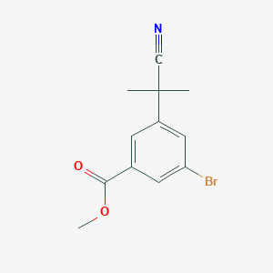 molecular formula C12H12BrNO2 B12979430 Methyl 3-bromo-5-(1-cyano-1-methylethyl)benzoate 