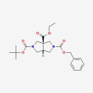 molecular formula C22H30N2O6 B12979463 Cis-2-Benzyl 5-Tert-Butyl 3A-Ethyl Tetrahydropyrrolo[3,4-C]Pyrrole-2,3A,5(1H,3H)-Tricarboxylate 