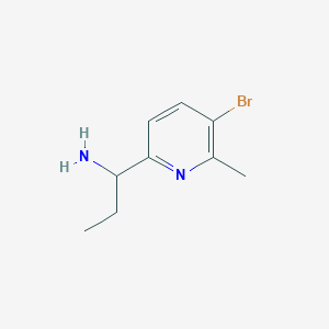 molecular formula C9H13BrN2 B12979497 1-(5-Bromo-6-methylpyridin-2-yl)propan-1-amine 