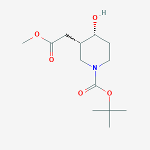 Rel-tert-butyl (3S,4R)-4-hydroxy-3-(2-methoxy-2-oxoethyl)piperidine-1-carboxylate