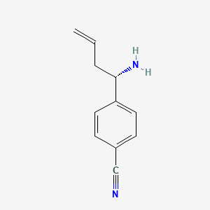 molecular formula C11H12N2 B12979595 (S)-4-(1-Aminobut-3-en-1-yl)benzonitrile 