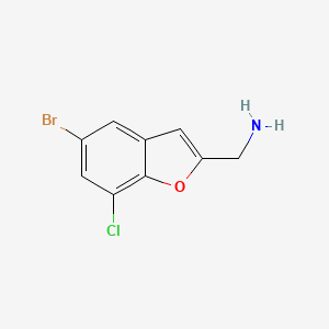 (5-Bromo-7-chlorobenzofuran-2-yl)methanamine