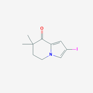 molecular formula C10H12INO B12979659 2-Iodo-7,7-dimethyl-6,7-dihydroindolizin-8(5H)-one 