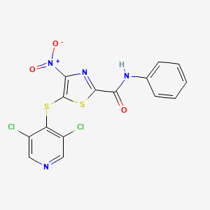 5-((3,5-Dichloropyridin-4-yl)thio)-4-nitro-N-phenylthiazole-2-carboxamide