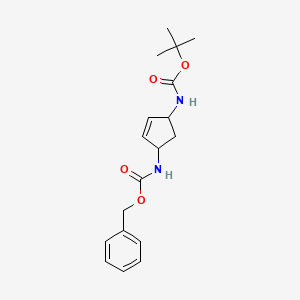 Benzyl tert-butyl cyclopent-4-ene-1,3-diyldicarbamate