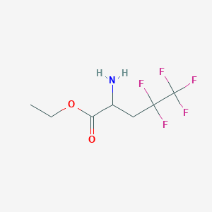 molecular formula C7H10F5NO2 B12979844 Ethyl 2-amino-4,4,5,5,5-pentafluoropentanoate CAS No. 63664-51-7