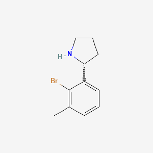 molecular formula C11H14BrN B12979857 (R)-2-(2-Bromo-3-methylphenyl)pyrrolidine 