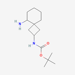 molecular formula C14H26N2O2 B12979875 tert-Butyl (5-aminospiro[3.5]nonan-2-yl)carbamate 