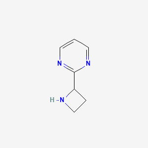 molecular formula C7H9N3 B12979879 2-(Azetidin-2-yl)pyrimidine 