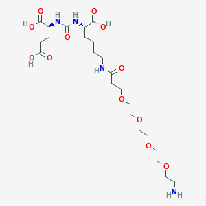 molecular formula C23H42N4O12 B12979887 (2S)-2-[[(1S)-5-[3-[2-[2-[2-(2-aminoethoxy)ethoxy]ethoxy]ethoxy]propanoylamino]-1-carboxypentyl]carbamoylamino]pentanedioic acid 