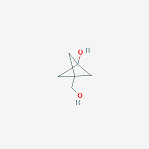 molecular formula C6H10O2 B12979890 3-(Hydroxymethyl)bicyclo[1.1.1]pentan-1-ol 