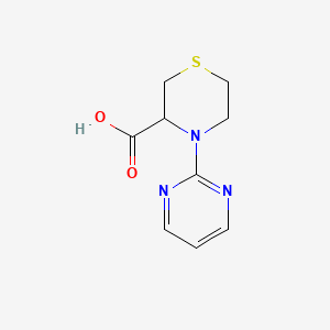 molecular formula C9H11N3O2S B12979947 4-(Pyrimidin-2-yl)thiomorpholine-3-carboxylic acid 