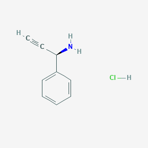 molecular formula C9H10ClN B12979990 (1R)-1-phenylprop-2-yn-1-aminehydrochloride 