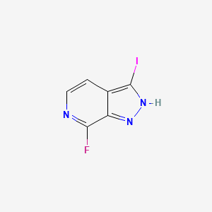 molecular formula C6H3FIN3 B12979997 7-Fluoro-3-iodo-1H-pyrazolo[3,4-c]pyridine 