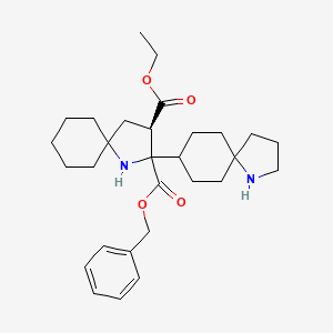 molecular formula C29H42N2O4 B12980062 2-Benzyl 3-ethyl (3R)-1,1'-diaza[2,8'-bispiro[4.5]decane]-2,3-dicarboxylate 